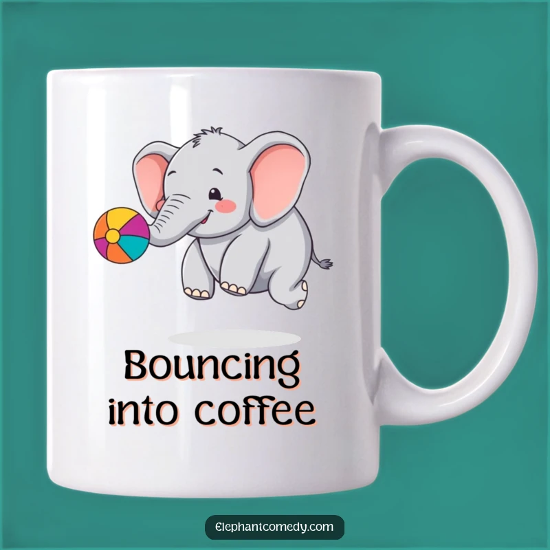Funny Chubby Elephant Ball Bounce Mug: Playful Cartoon Elephant Gift Idea
