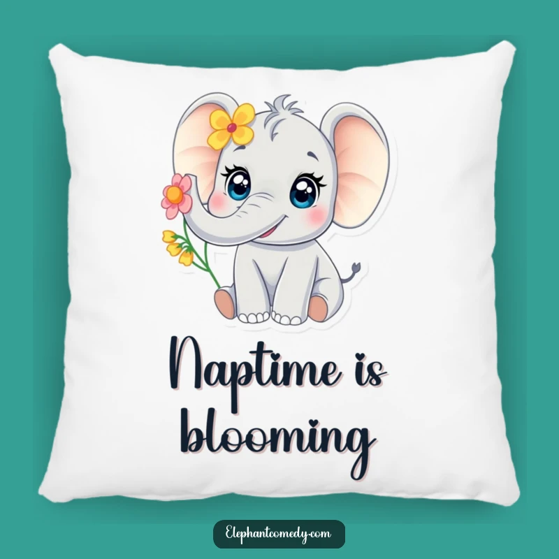 Funny Baby Elephant Pillow: Cozy Trumpeting Elephant Flower Cushion Gift