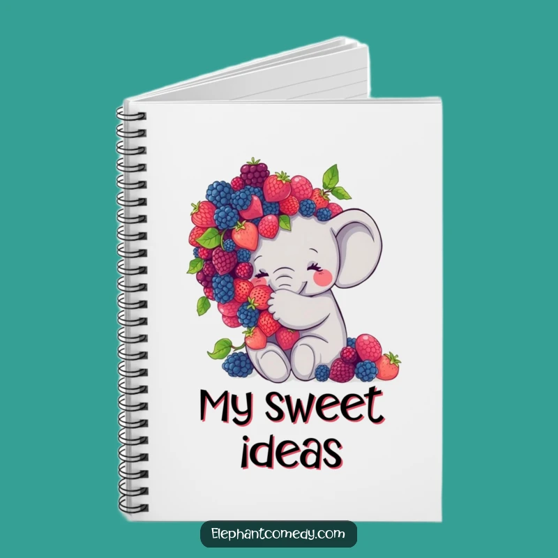 Funny Elephant Berry Hug Notebook: Sweet Grey Elephant Journal Gift