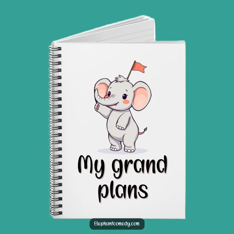 Funny Tiny Elephant Notebook: Waving Flag Elephant Journal Gift